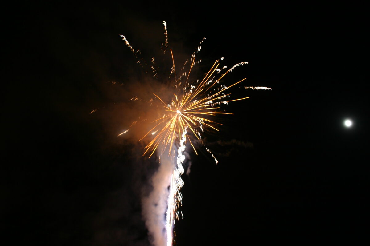 Gold and White vertical firework